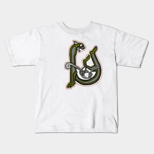Celtic Cat Letter U Kids T-Shirt